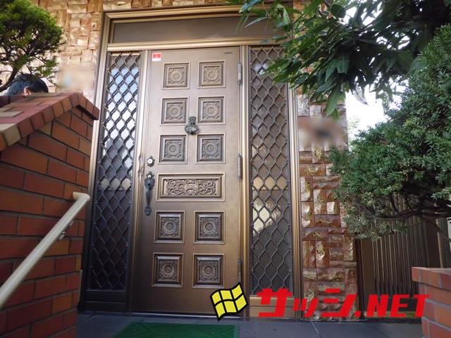 玄関ドアのリフォーム　ＬＩＸＩＬリシェントⅡ　防犯ガラス仕様　施工事例　名古屋市東区